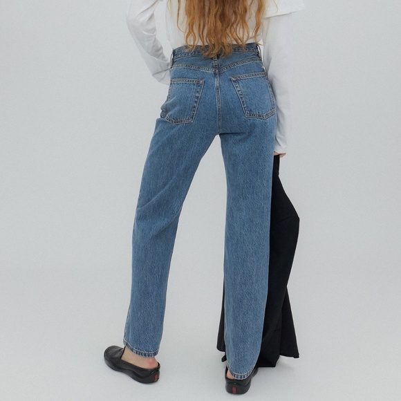 NWT Still Here Childhood Straight Leg High Rise Jeans in Classic Blue Size 24 - Picture 4 of 16